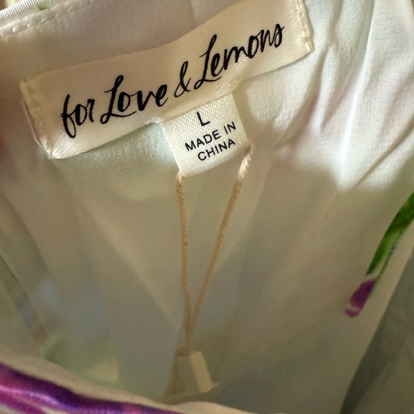 For Love & Lemons Miranda Floral Summer Blue Pink Purple Mini Dress NWT Large - Picture 6 of 9